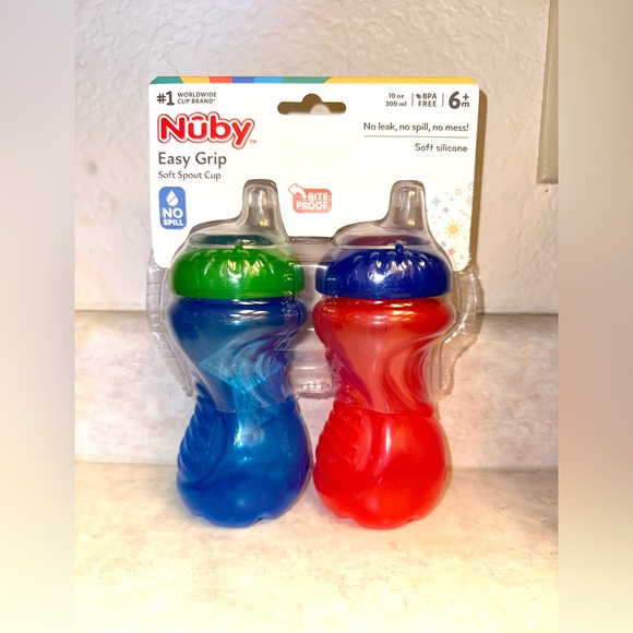 New Nuby 2-Pack No-Spill Super Spout Easy Grip Cup, 10 Ounce, 6 Months + - Picture 4 of 4